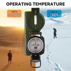 Military Compass, with Sighting Lines, Impact Resistant & Waterproof Compass …