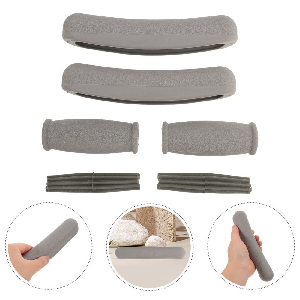1 Set Reusable Rubber Crutch Hand Grips and Armpit Pads for Home Use Grey