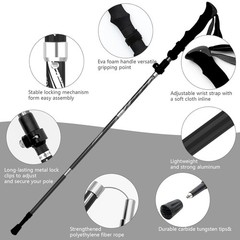 Collapsible Trekking Poles Aluminum Alloy Hiking Sticks 2 Piece Hiking