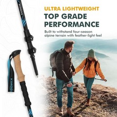 TPC 100% Carbon Fiber Hiking Poles, Telescopic Retractable Nordic Trekking