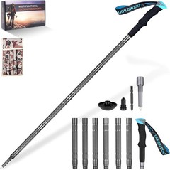 Hiking Walking Staff Outdoor Multitool Gear Trekking Pole 55.5 Inch Detachable