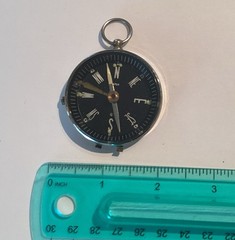 Vintage D Detroit Tigers Engraved Metal Compass Japan Pocket Watch Style