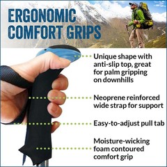 Ultralight Folding Hiking Poles – Travel-Friendly with Rubber Feet, Baskets & Ca