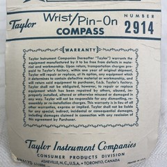 Taylor Compass Wrist/Pin-On New In Package Vintage Good For Prop