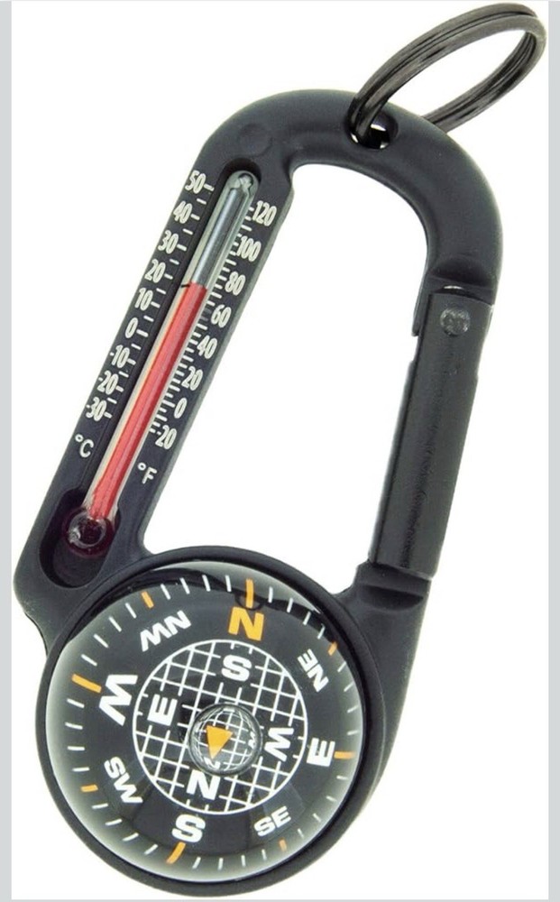 Sun Company TempaComp – Ball Compass and Thermometer Carabiner