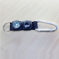 Mini Carabiner w/ Keychain Buckle Compass Thermometer Camping Outdoor Survival&