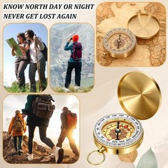 Portable Brass Pocket Compass with Luminous Dial, Vintage Pocket Watch Compass