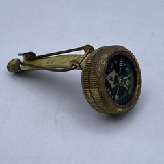 Vintage Brass Pin-On Compass PIC Japan Military Hiking Hunting
