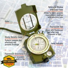 TurnOnSport Compass Keychain Khaki