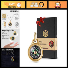Aesthetic Mini Compass – Waterproof Pocket Compass for Hiking, Survival & Gifts
