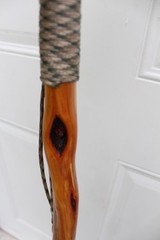 Custom Made Diamond Willow Walking Hiking Stick with Carved Antler Morel Topper