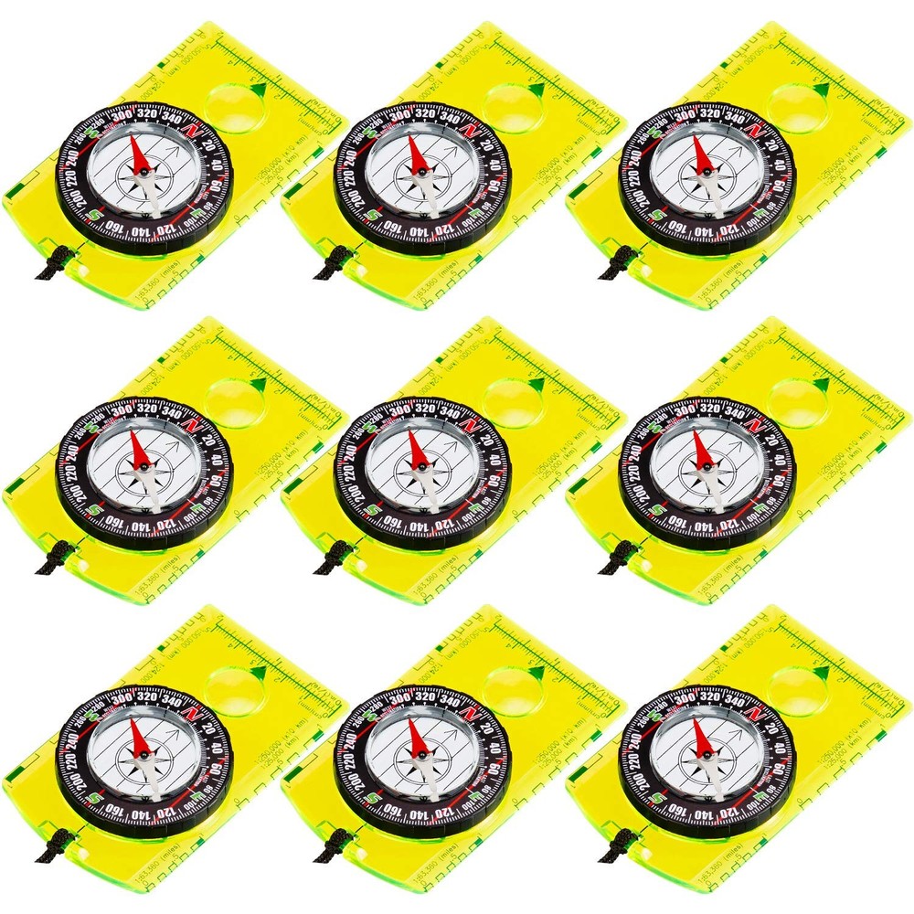 9 Pieces Orienteering Compass Hiking Backpacking Camping Compass Map Reading …