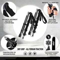 Travel-Friendly Ultralight Hiking Poles with Tungsten Tips – 2-Pack Convenience