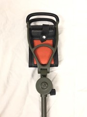 LEATHER SHOOTING STICK WALKING SEAT STICK FOR WALKING WITH RUBBER FERRULE.