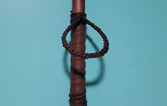 Hiking Staff Handmade Hickory 60 in. Staff Length Leather Grip Strap and Tip