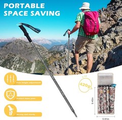 Hiking Walking Staff Outdoor Multitool Gear Trekking Pole 55.5 Inch Detachable
