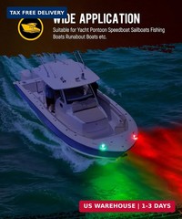 Partsam 2Pcs Marine Boat LED Bow Navigation Lights, Red Green Deck Port Side Sta