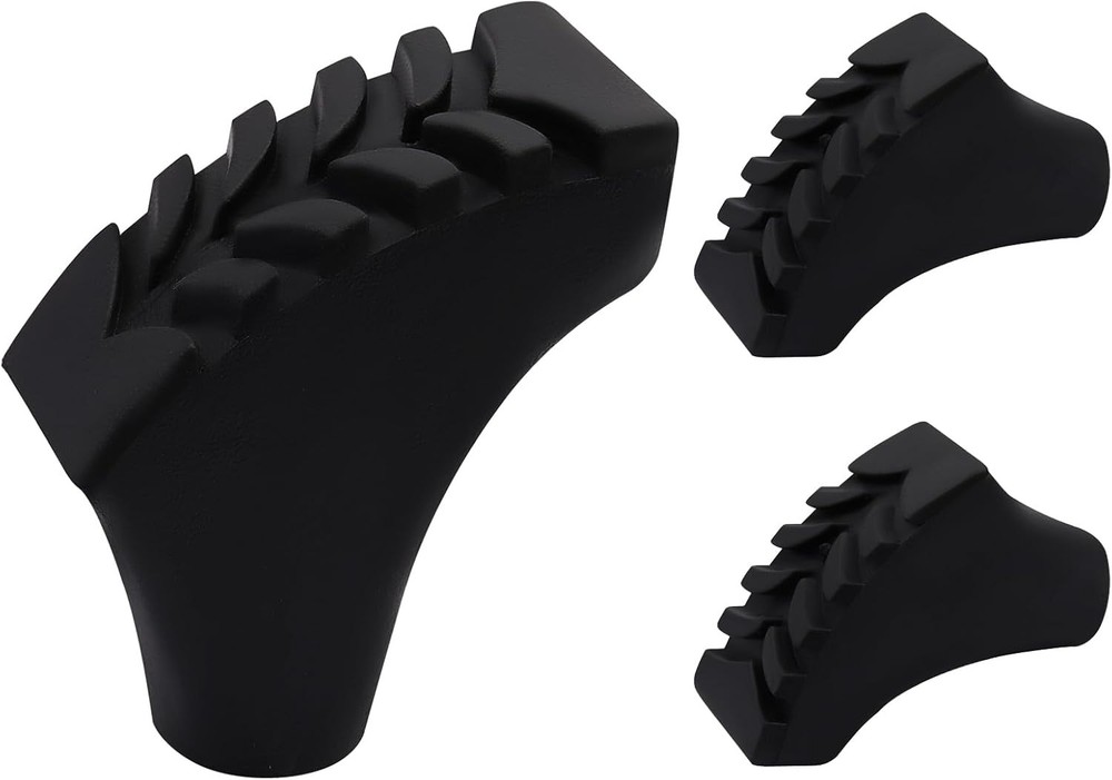 6 Pack Rubber Walking Stick Tips，Black Durable Trekking Pole Tips Replacement