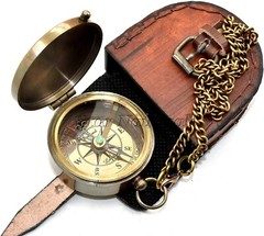 So You Can Brass Pocket Compass With Buckle Leather Pouch Way Back Engraved Gift