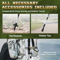Single Collapsible Trekking Pole – Lightweight Aluminum Hiking Stick for Men,