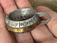 COOL UNIQUE VINTAGE MANUAL COMPASS PEWTER & COPPER