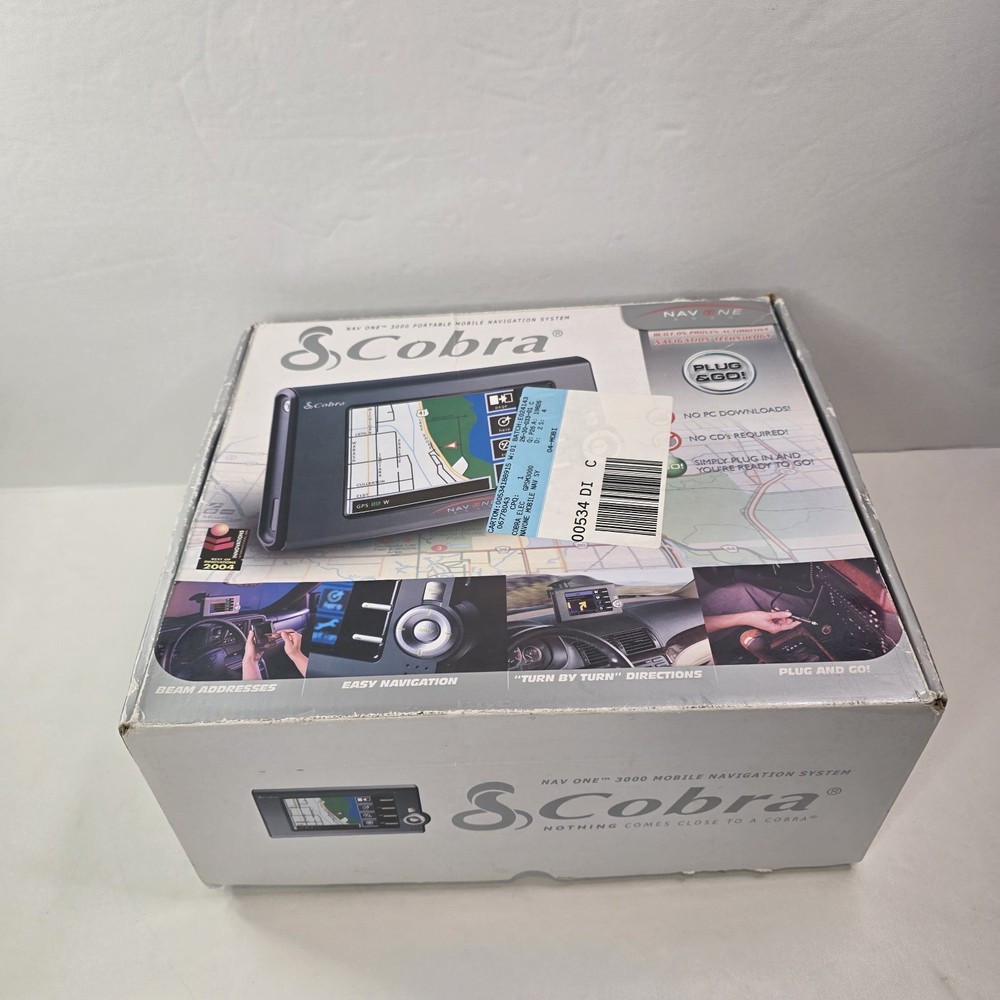Cobra NAV ONE 3000 Portable GPS Navigation System In Box, All Original Items.