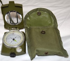 S&E Military Style Compass. Hunting, Hiking, Backwoods Exploring in case