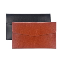 PU Leather A5 File Folder Document Holder A5 Envelope Folder with Black&brown