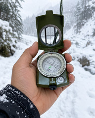 Military Lensatic Compass with Carrying Bag – Waterproof Army Green Survival Com
