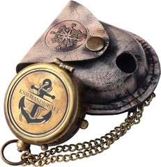 Brass Engraved Compass ”Go Confidently in The Direction of Your Dreams – Henry