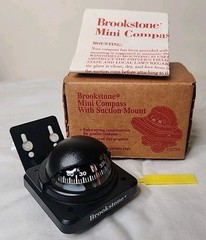 Brookstone Mini Compass with Suction Mount NIB