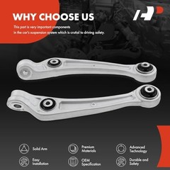 2 x Front Forward Lower Control Arm, with Bushing, Compatible with Audi A4
