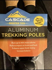 CASCADE Mountain Tech Trekking Aluminum Adjustable Poles Hiking Walking NEW