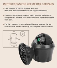 2pcs Car Compass Automotive Compass Ball Adjustable Dashboard Mounted for Hiking