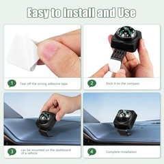 Car Compass Portable Auto Dashboard Ball Compass for Accurate Direction