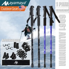 Walking Hiking Trekking Sticks Poles Adjustable Folding Anti-Shock Telescopic