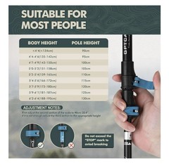 GPTCAMP Walking Sticks,Trekking Poles Collapsible Hiking Poles,Lightweight Foldi