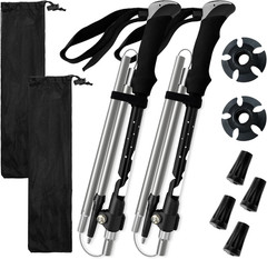 Collapsible Trekking Poles for Hiking – Lightweight Foldable Hiking Poles, 2 Pac