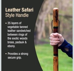 Brazos Rustic Wood Walking Stick, Hickory, Traditional Safari Style Handle 55″