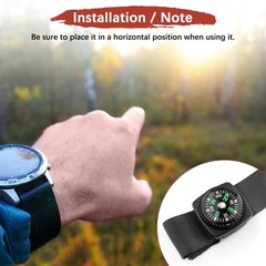 20mm Slip-On Wrist Compass [15PCS] – Hard Shell Liquid Filled Compass – [Black]
