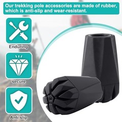 6PCS Walking Stick Tips, Shock Absorption Trekking Pole Tips Replacements,