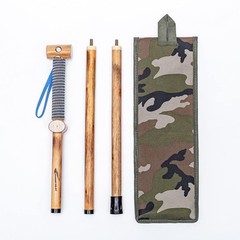 48″ Detachable Hardwood Hiking Walking Stick with Compass and Soft Handle