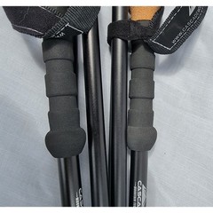 2 Cascade Mountain Tech Folding Trekking Poles Aluminum Cork Grip Hiking Sticks