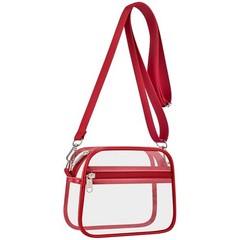 Clear Bag for Stadium Events Clear Sports Fan Handbags Purses with Small Red