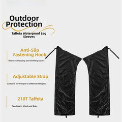 Adjustable Rain Pants for Outdoor Activities PU5000MM Waterproof 210T Polyester