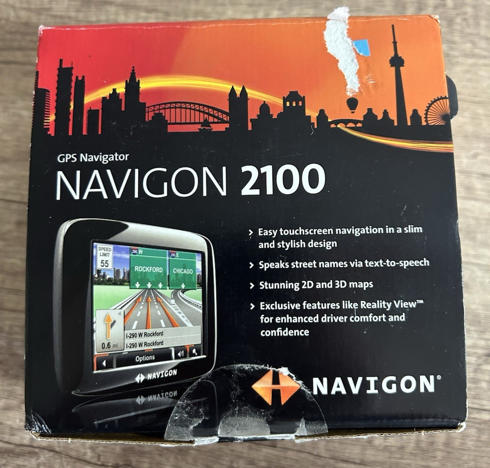 Navigon 2100 Automotive GPS 3.5″ Portable Navigation System w Car Mount Tested