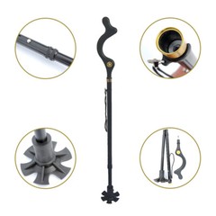 Retractable Straight Posture Cane Walking Stick Camping Travel Trekking Pole USA