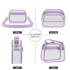 Clear Bag for Stadium Events Clear Sports Fan Handbags Large Light Purple