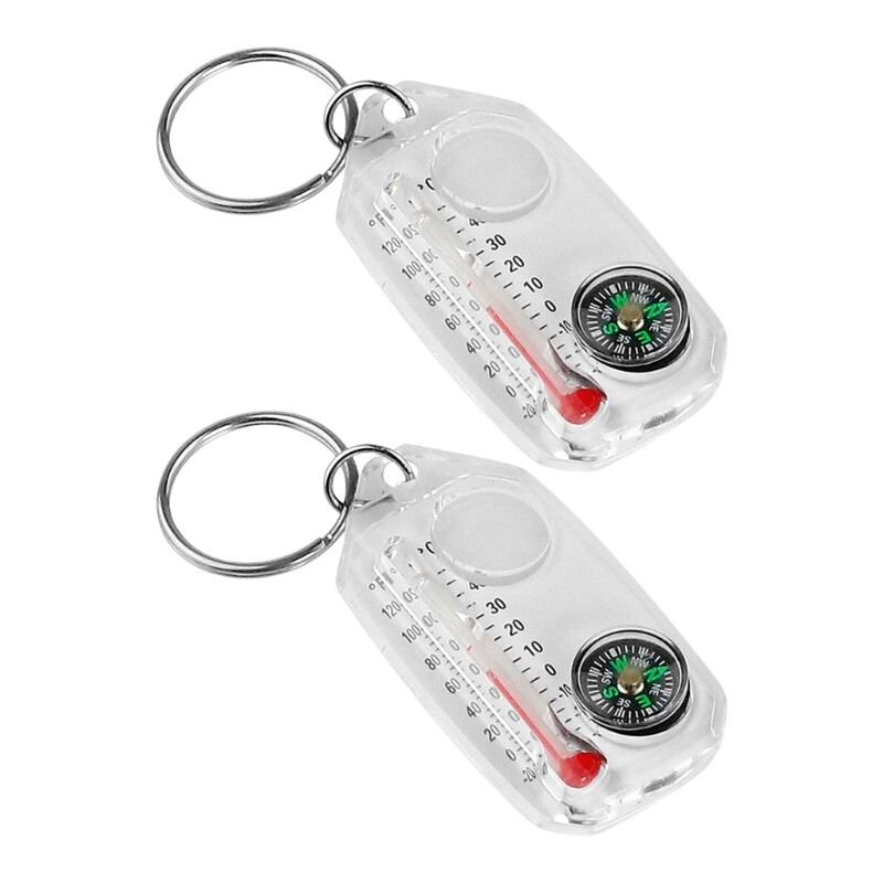Guiding Compasses Thermometers Keyring Survival Thermometers Compasses Keychain