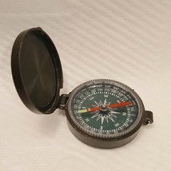 Fox Knives Bussola Compass 2″ Diameter Olive green Plastic Folding Case